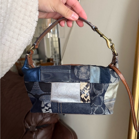 SOLD Coach Denim Mini Patchwork Bag - Picture 2 of 7